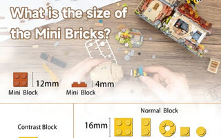 What are the differences in size between mini bricks and standard bricks?