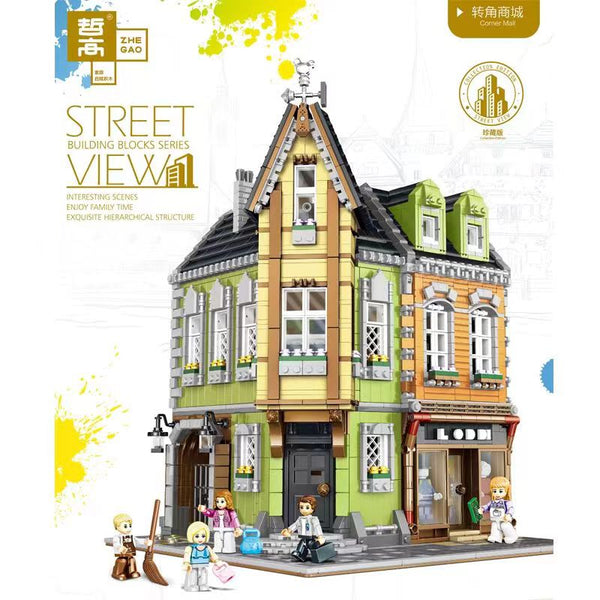 3474pcs ZHEGAO Corner Mall Street View Building Block QL0919