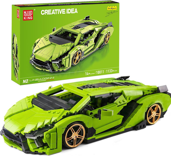 1133 Pcs 1:14 Scale Mould King 1133 Pcs Mini SAI Sports Car MOC Building Blocks 10011