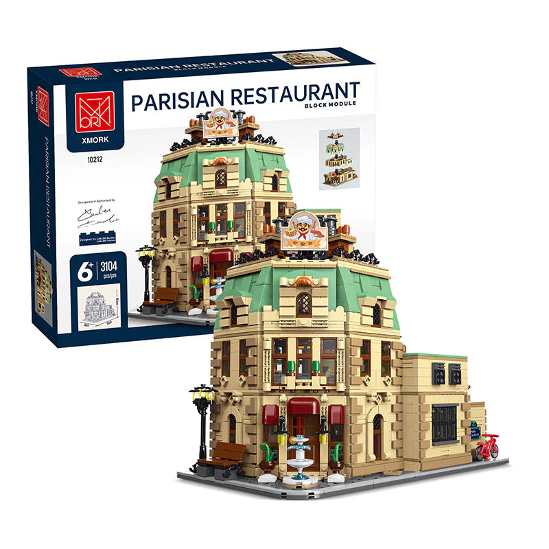 3104pcs XMORK 10212 Parisian Restaurant Building Block Set