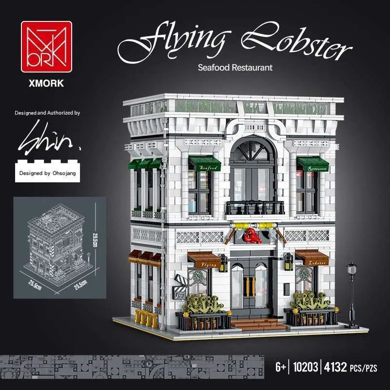 XMORK 4132pcs Seafood Restaurant Building Block 10203