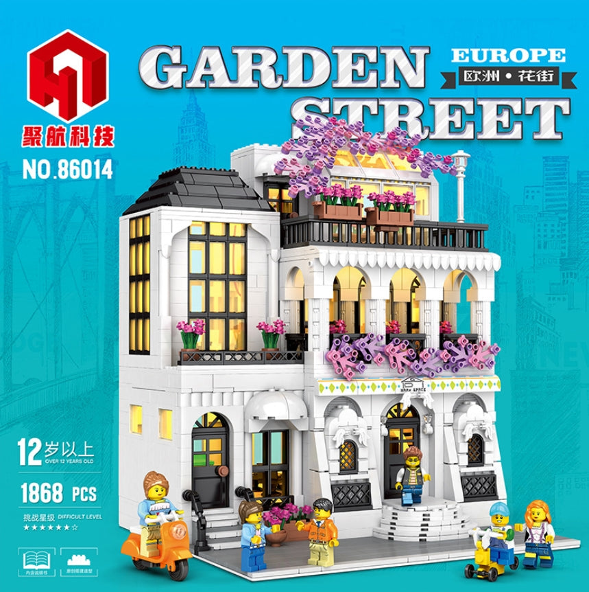 1868+pcs Street View Europe Garden Street Building Blocks 86014