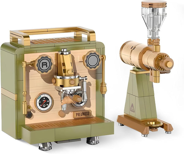 1136pcs Vintage Coffee Maker Building Block