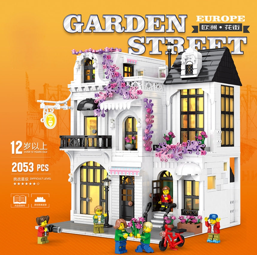 2053pcs Street View Europe Garden Street Building Blocks 86013