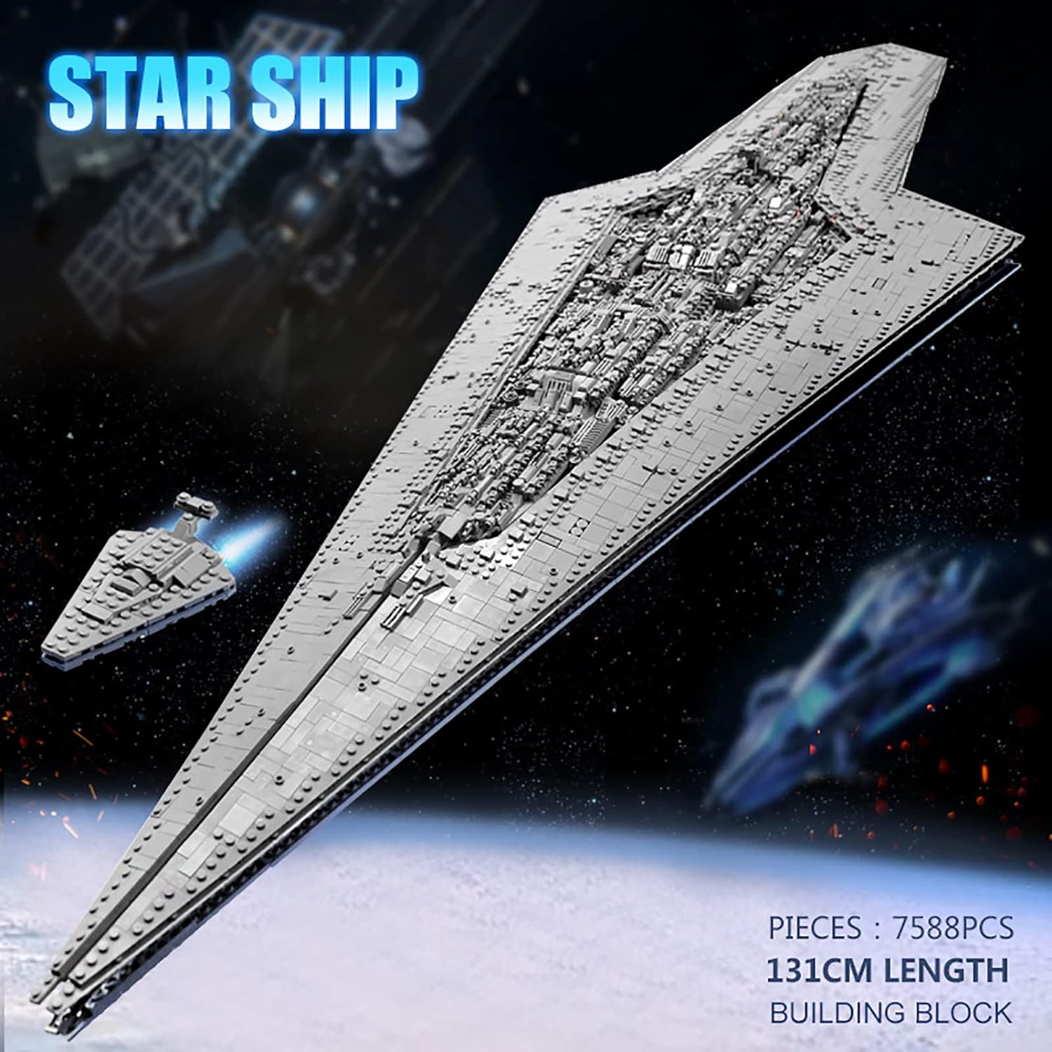 Mould King 7588+Pcs Super Star Destroyer Model Ship Executor Star Dreadnought Building Toy 13134