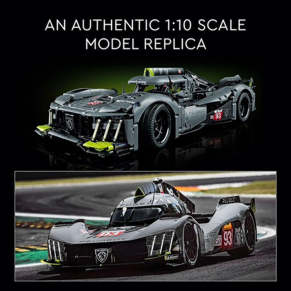 1800+pcs 1:10 Scale Technic Peugeot 9X8 24H Le Mans Hybrid Hypercar Building Block Toy
