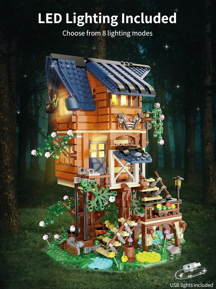 Tree Shack 1155pcs Cada 4 Seasons Interchangeable Tree Shack Toy Building Sets ...